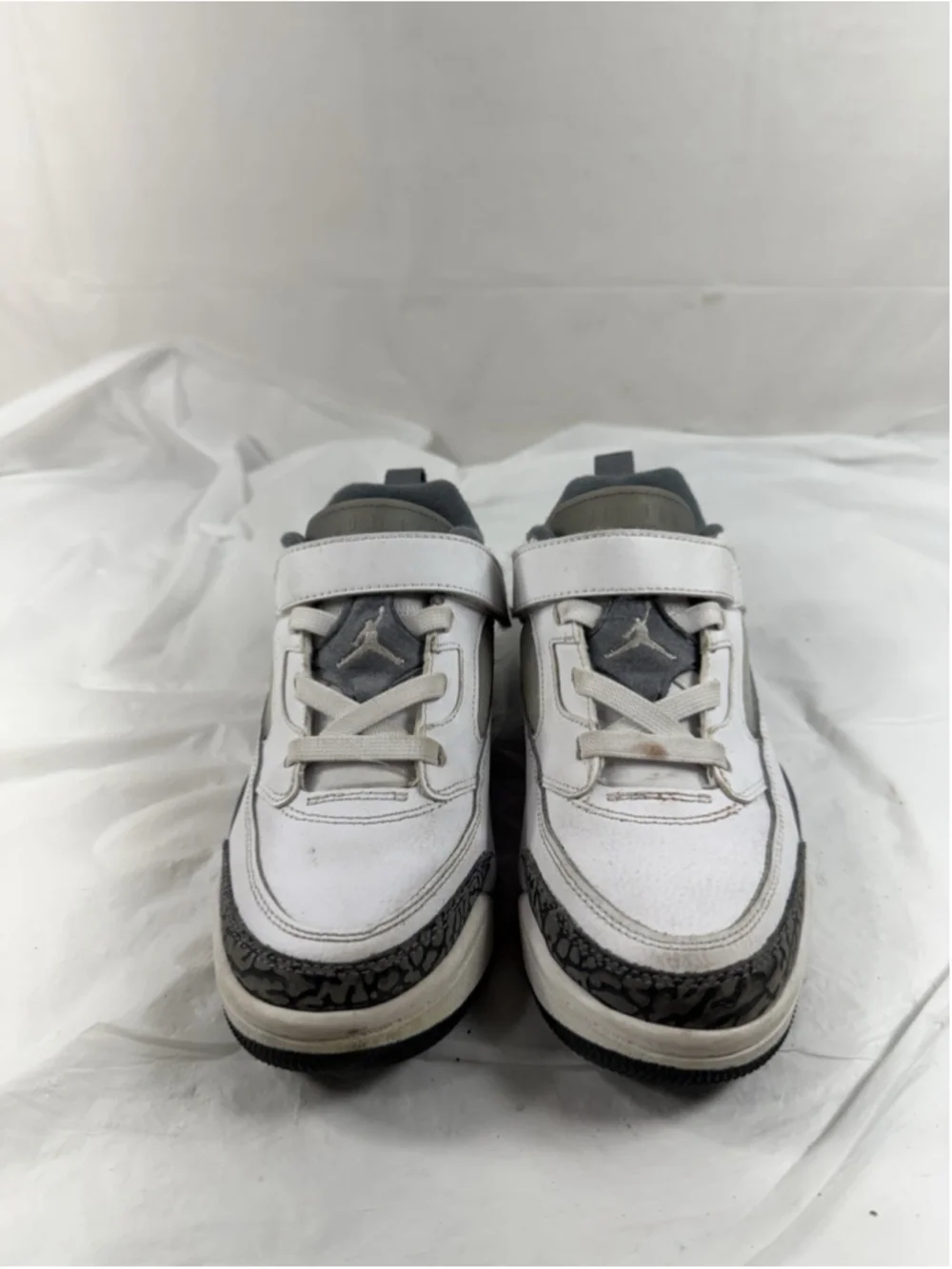 Jordan Spizike Low TD Little Kids Shoes White Grey Cement FQ3952-102 Size 2Y